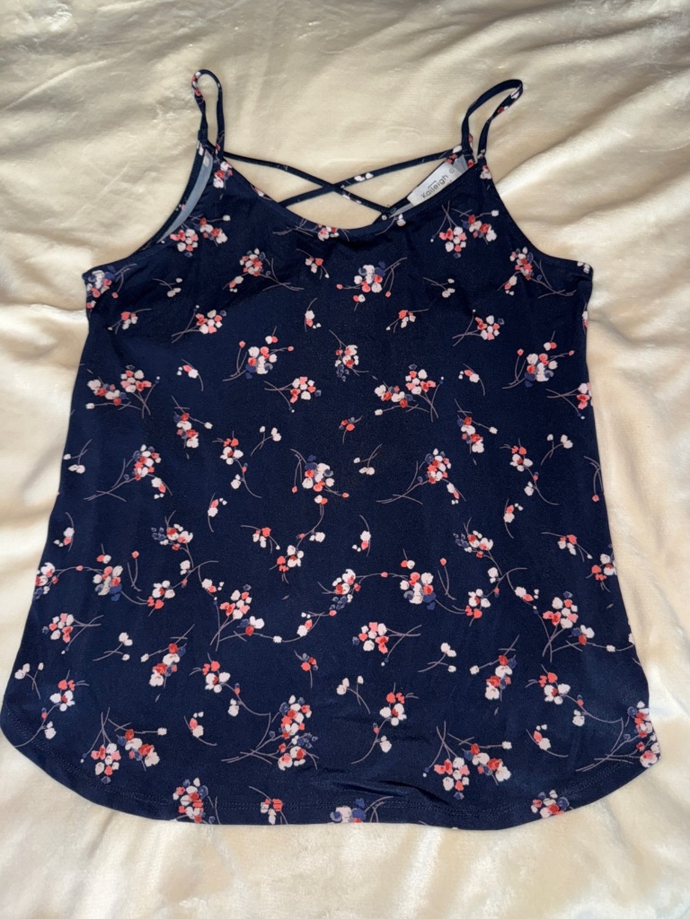 Kaileigh Navy Floral Crisscross Camisole L